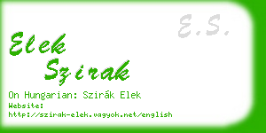 elek szirak business card